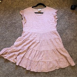 Knox Rose Dusty Lilac Tiered Cap Sleeve Dress - S